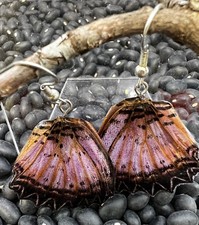 Burgundy Butterfly Wing Earrings - Hypoallergenic Hook Handcrafted Elegance
