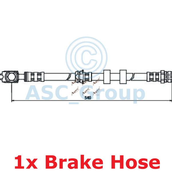 Apec Braking Bremsleitung 540Mm Bremsschlauch HOS3513 Vorne Achse Links/Rechts-image
