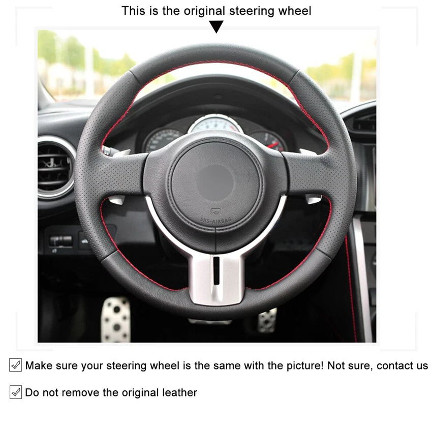 Suede Leather Steering Wheel Cover for Toyota 86 GT86 Subaru BRZ Scion FR-S FRS Foto 3 de 4