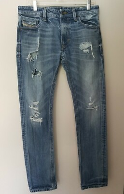 DIESEL  Thavar Men's Distressed Slim Skinny Jeans Tag 29X32 Actual W32  $279
