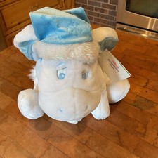 Disney Store EEYORE SNOWFLAKE Christmas White Plush Blue Hat Scarf Stuffed NEW