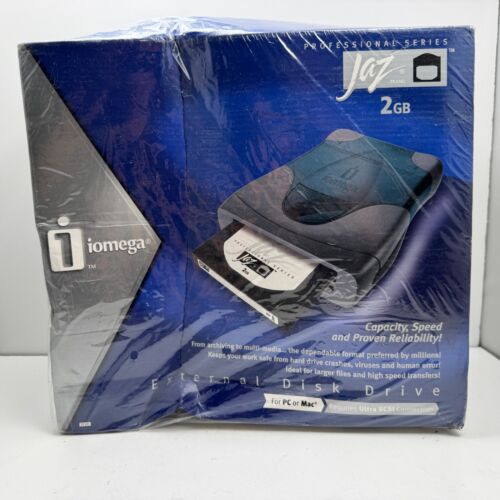 Iomega Jaz 2gb External Disk Drive For PC/Mac Ultra SCSI Connection -NEW Sealed!
