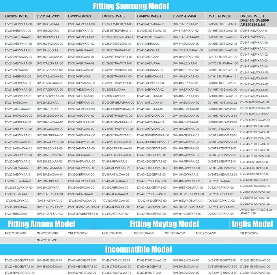 DC9714486A Dryer Heating Element Duct Assembly Replacement Samsung eBay