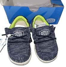 Hey Dude Wally Toddler stretch Boys Shoes - Size K5 Navy Speckle