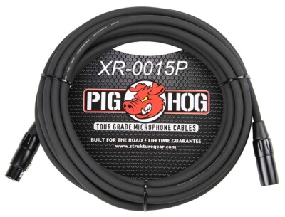 15ft PigHog XLR 3-Pin M/F 8mm/OD High performance Microphone Cable, XR-0015P