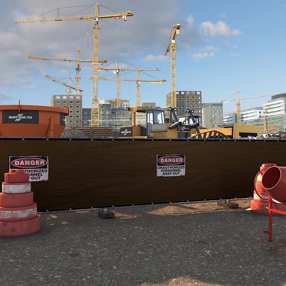 3' X 10' Brown Balcony Privacy Screen, Apartment Porch Railing Patio