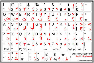 Qwerty Keys Adesivi Arabo Trasparenti Per Tastiere Con Lettere In Blu - Adatto A Qualsiasi Tastiera - Foto 7