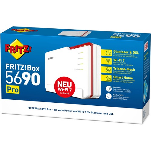 AVM FRITZ! Box 5690 Pro, (Wi-Fi 7) WLAN Mesh Router światłowodowy 18,49 Gb/s - Zdjęcie 5 z 5