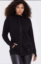 ACTIVE LIFE Full Zip Hoodie Jacket Black Size Small NEW