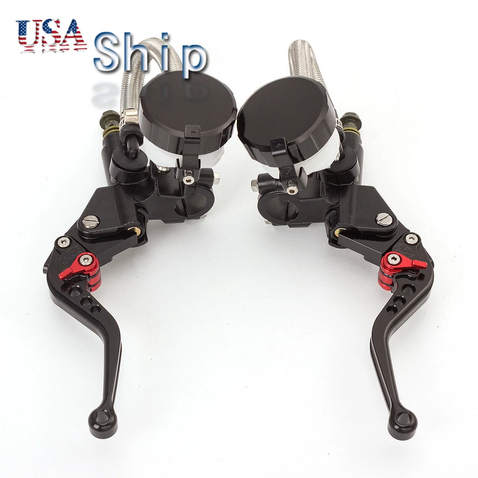 CNC Universal 7/8'' Dual Brake Master Cylinder Reservoir Hydraulic Clutch Lever - Image 4 of 4