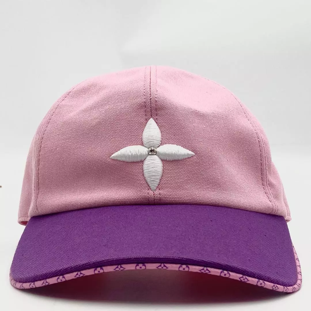 Pink LV Monogram Flower Cap
