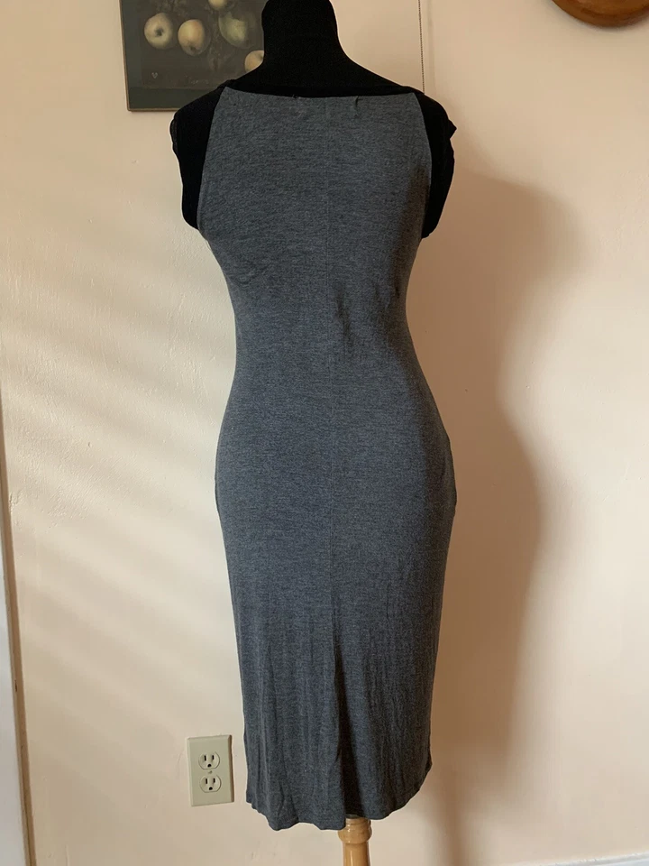 Vestido de Cóctel Kim Kardashian Elástico Mezcla de Algodón Gris Talla S/M Foto 3 de 4