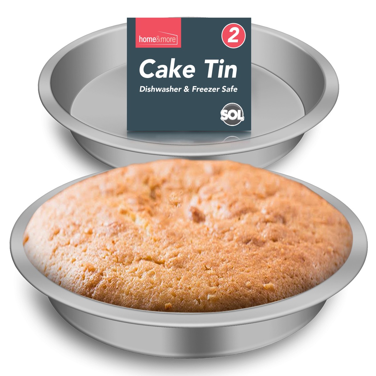 Round Inch Cake Tin 20cm Deep Base Baking Pan Tray