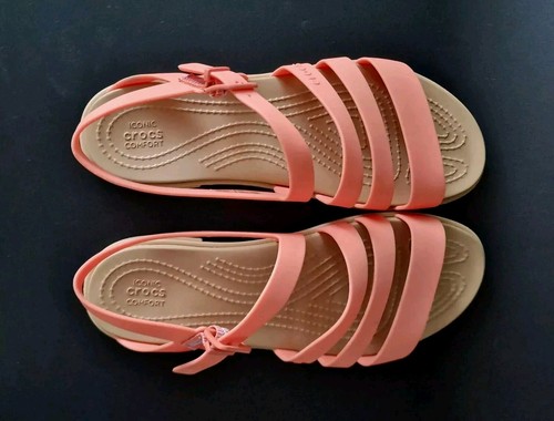 CROCS *Tulum* ladies Coral Strappy Buckle Casual Sandals Uk Size 5 (Euro 37-38). - Imagen 5 de 12
