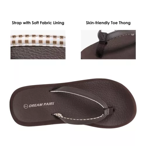 Damen-Flip-Flops Fußgewölbestütze weiche Polster leichte Strand-Riemensandalen - Bild 9 von 30