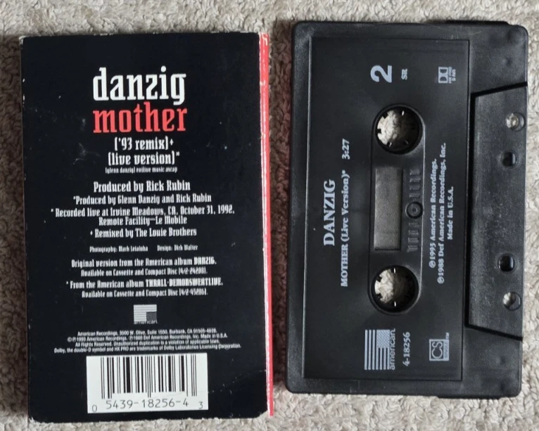 DANZIG - MOTHER - CASSETTE SINGLE / TAPE - 1993 - GLENN DANZIG - Image 2 of 2