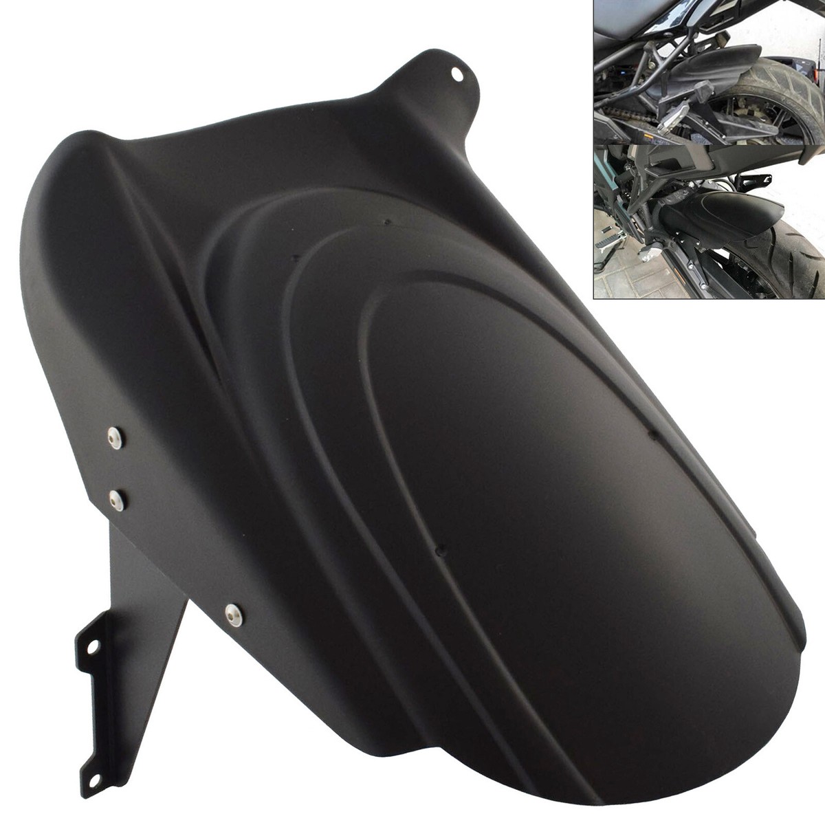 Parafango Posteriore Per Kawasaki Versys 650 2007-2023 - Nero O Carbon Look, In ABS Con Supporto Acciaio - Foto 7