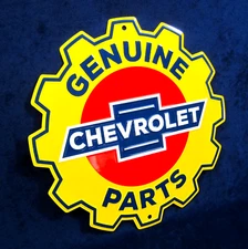 CHEVROLET PARTS Gear -*US MADE* Embossed Metal Sign - Man Cave Garage Bar Décor