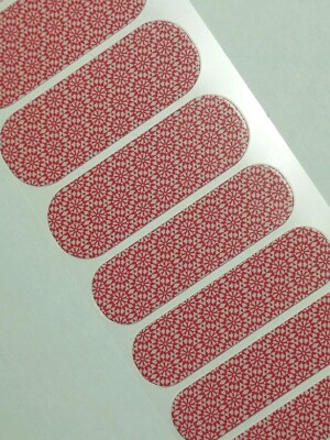 Jamberry DEC 2017 HOST EXCL, 1/2 Sheet, spirograph-like red circles