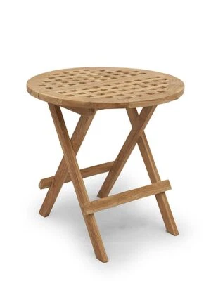 Gartentisch Beistelltisch rund aus massiven Teakholz klappbar 50 x 50 cm (2691) - Bild 1 von 3