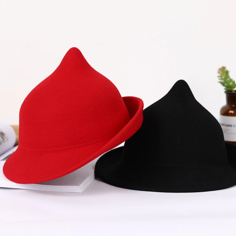 Para mujeres Sombrero de Bruja de Lana Mascarada Disfraz Juegos con disfraces Gorra Gorra Halloween Fiesta Sombrero Foto 4 de 4