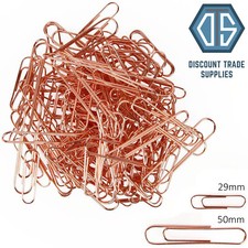 Rose Gold Paperclips Small and Large Copper Paper Clips Stationary School Office