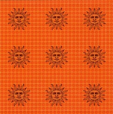 Smaller Orange Sunshine X9 BLOTTER ART perforated tabs psychedelic art