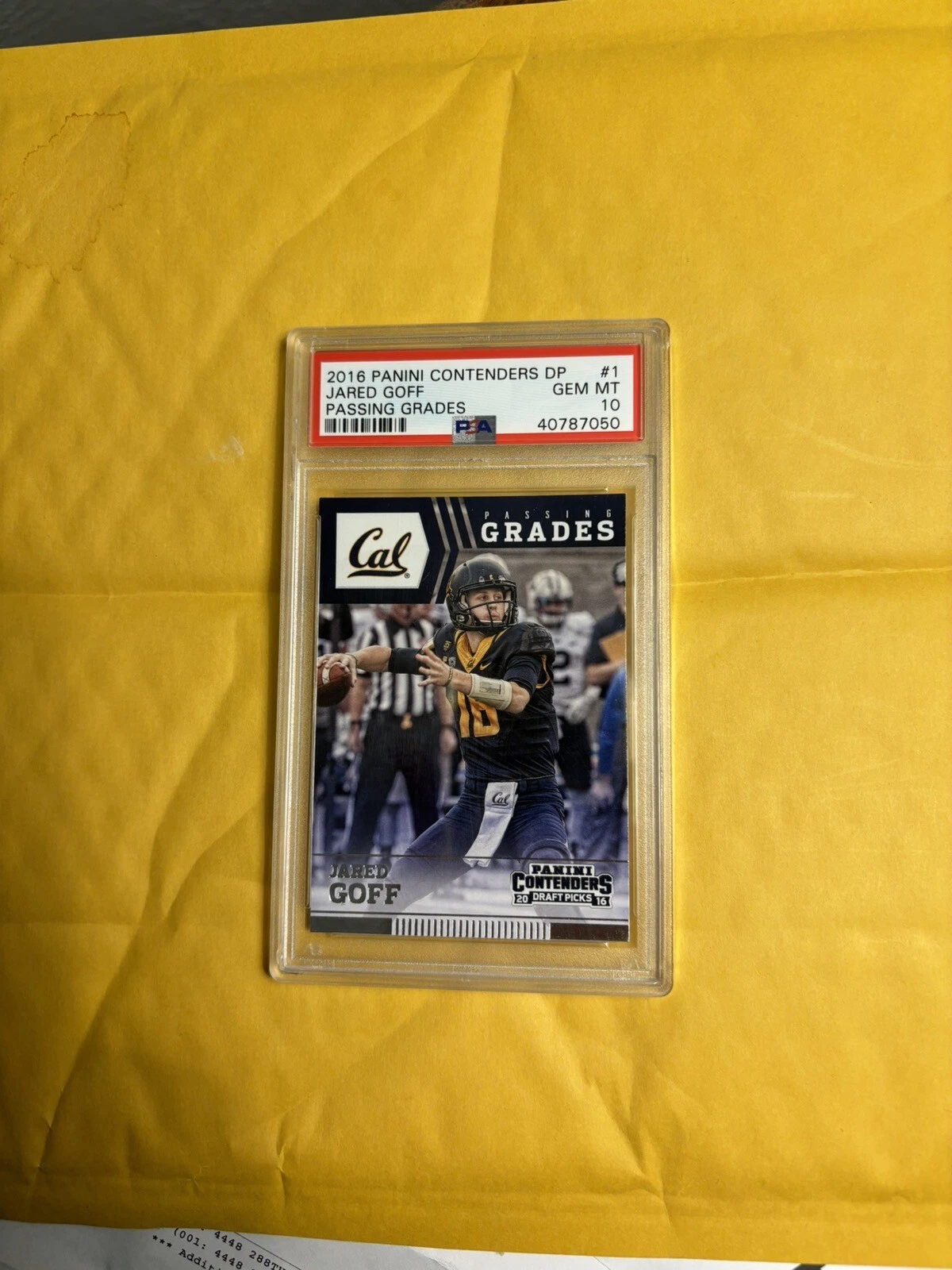 Jared Goff Panini Contenders Draft Picks Passing Grades #1 Base