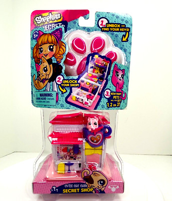 NIP Shopkins Lil Secrets Cutie Cat Cafe Secret Shop Playset 2018