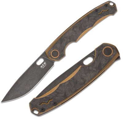 MKM-Maniago Knife Makers Folding Knife 3.25 CPM MagnaCut Steel Blade Titanium/CF
