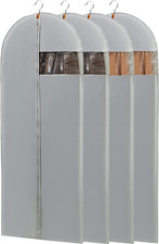 4 Pack 65" Dress Garment Bags for Hanging Clothes Dress Bags for Gowns Long Fold