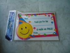 Amscan Children  s 8 Single Panel Birthday Thank You Cards No Additional Text