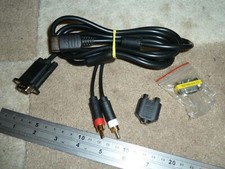 SEGA DREAMCAST VGA TV MONITOR AV CABLE LEAD STEREO AUDIO OUT + ADAPTER CONVERTER