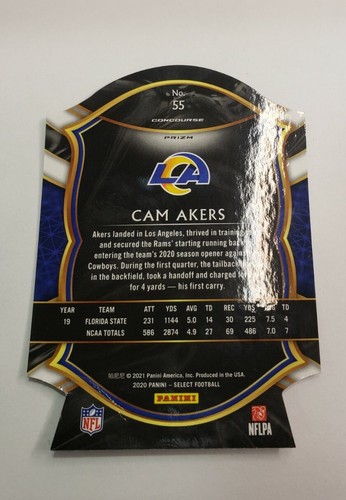 2020 Select CAM AKERS SP Rookie Purple Prizm Die Cut Concourse Card #55 Rams - Picture 2 of 2
