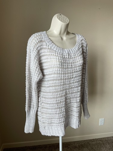 Maglione donna Express marrone chiaro manica lunga girocollo uncinetto relaxed s XS - Foto 2 di 9