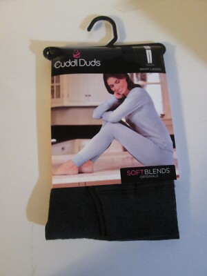 Cuddl Duds Soft Blends Knit Legging Warm Layers Pants XL Charcoal Gray New 
