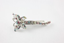 Colorful Butterfly Austrian Rhinestone Crystal Hair Barrette Clip