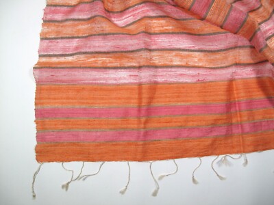 grosses codello seiden tuch schal silk scarf soie foulard 190 x 73 cm orange rot