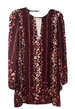 Kimchi Blue Urban Outfitters Dress Womens Small Boho Floral Flowy Burgundy NEW!