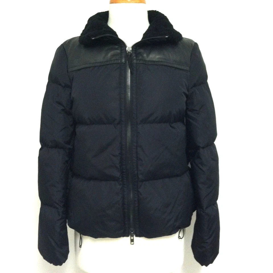 Chaqueta acolchada Coach, abrigo de nailon con cremallera completa ribete de piel de oveja para mujer, precio de venta sugerido por el fabricante 83124 $348