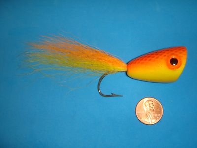 Mouches De Pêche Big Game - Bucktail Popper - Bleu/Blanc - Taille 4/0 (lot De 3) - NEUF