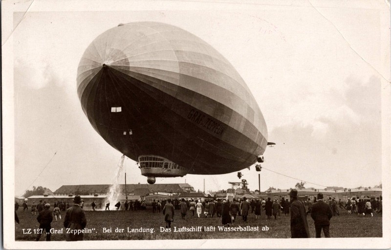 1930 Germany Leipzig Graf Zeppelin LZ 127 Water Release RPPC Postcard Cover
