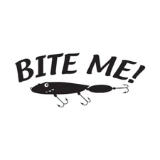 Bite Me Fishing Lure - Vinyl Decal Sticker - Multiple Color & Sizes - ebn802