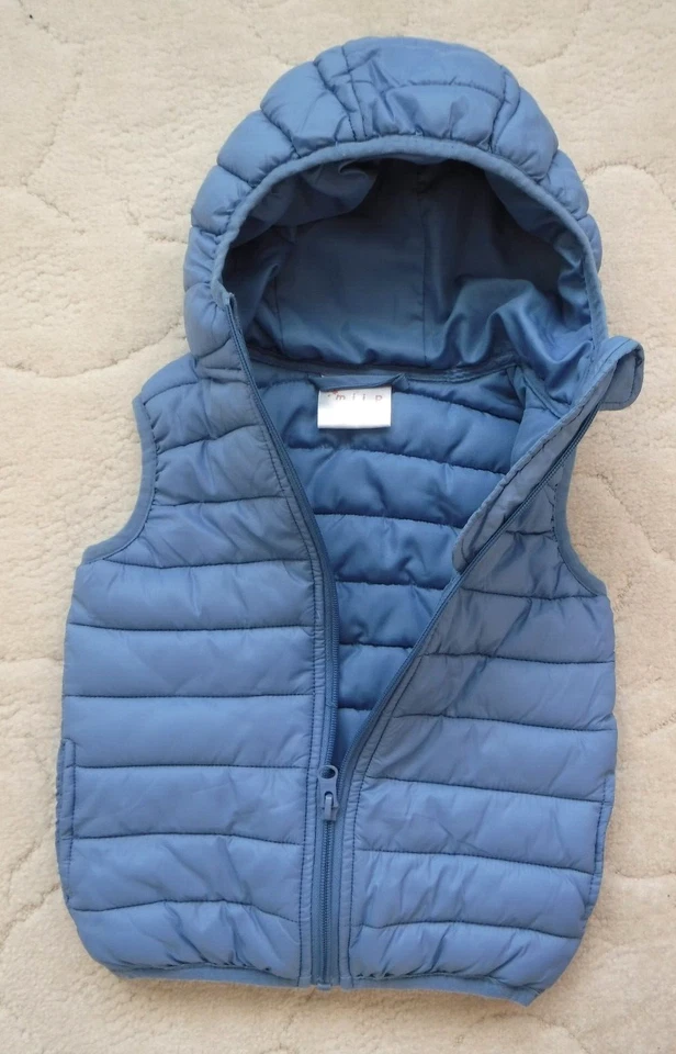 Impidimpi - Ärmellose Steppweste mit Kapuze - Gr. 74 / 80 - Hellblau