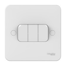 Image of SCHNEIDER Lisse 3-Gang 2-Way 10AX Light Switch White Moulded GGBL1032 - NEW!