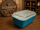 Vintage Blue Pyrex #502 Refrigerator Dish with Glass Lid #502-C