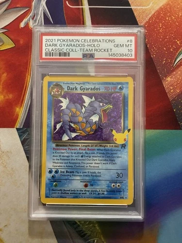 Pokemon Card Celebrations Rocket Team Rocket Gyarados Holo #8 PSA 10 One Owner