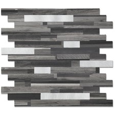 Yipscazo 20 Sheets Peel and Stick Stone Metal Tile Backsplash, Stick on Tiles...