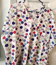 SB Scrubs Cherries & Lightening Bug Scrub Top Size 2X