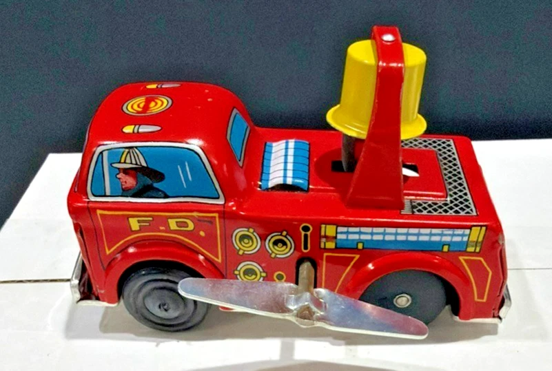 发条消防车印第安纳复古及古董锡玩具汽车| eBay